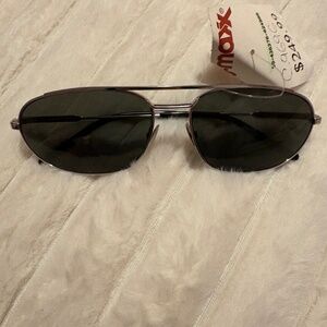 NWT Saint Laurent SL561002 Aviator Silver Metal Sunglasses Black Lens AUTHENTIC